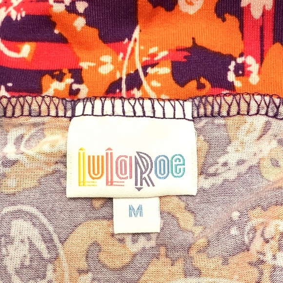 LuLaRoe Orange Pink Purple Paisley SZ M Bohemian Hippie Festival Maxi Skirt - Picture 9 of 10